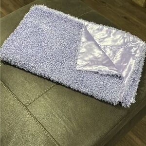 Lavender Textured Blanket with Satin Trim